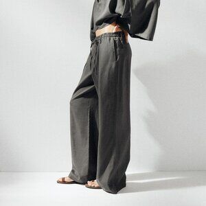 ZARA - LINEN PANTS - Dark Gray